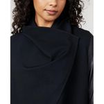 Spanx  Faux Leather Drape Front Jacket Very Black Edgy Motorcycle Gothic Coat XS Photo 2