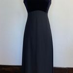 Rhapsody Vintage 90’s Solid Black Velvet Cowl Back Full Length Formal Dress Photo 0