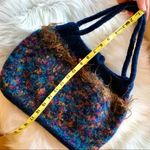 Handmade Unique Purse Handbag Multicolored Beaded Closure Wool Blend Photo 6