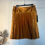 Vertigo Gold Shimmery Holiday Party Pleated Midi Skirt NWT Photo 2