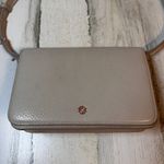 Dagne Dover Grey Pebbled Leather Crossbody Bag Rose Gold Hardware Photo 2