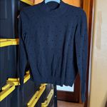 Romeo + Juliet Couture Studded Black Cropped Sweatshirt Cotton Wool Size Medium Photo 3