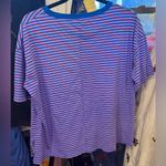 Free People NWT  Ragabond Striped Palm Applique Tee - electric blue combo - XS Photo 8