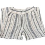 Madewell The Untailored Crop Pant Striped White blue Elastic Waist Cotton Photo 5