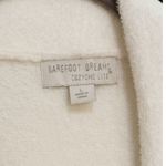 Barefoot Dreams  Large CozyChic Lite Cardigan White Taupe Stripe Oversized Pocket Photo 3