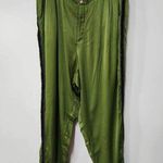 Anthropologie Diandra Green Satin Pleated Joggers Size 16. B-3 Photo 7