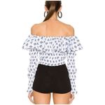 NWT Caroline Constas Lydia Top Blue Size M Photo 3