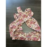 Tiger Mist Pink Paisley Print Criss Cross Boho Wrap Halter Top Women’s Size XS Photo 2