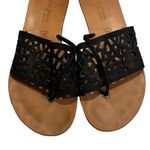 Paul Green  Laser Cut Black Low Wedge Thong Sandal, Sz UK 6, US 8.5 Photo 3