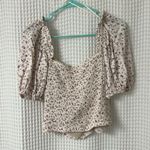 ASTR  The Label Floral Ruched Puff Sleeve Top in Cream Lavender Ditsy Medium Photo 8