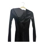 Edikted NWT  Cara Velvet Hooded Wide Leg Jumpsuit Black Size Small Photo 7