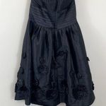 Bill Levkoff  Black Strapless Floral Prom Dress Photo 3