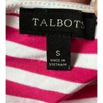 Talbots Striped Tie Front Short Sleeve Top Shirt Pink White Size Small Photo 4