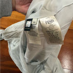 Fendi Size 46 Women Poplin Top Heron Blue Flowers 1450 Retail Brand New Photo 3