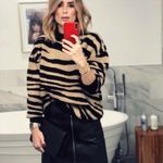 ANINE BING  Cheyenne Zebra Print 100% Cashmere Sweater Pullover Size XS Photo 3