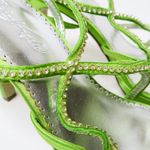 Vintage Y2K Michelangelo Lime Green Rhinestone Heels Size 8.5 Photo 6