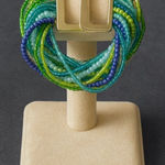 Cookie Lee Vintage Y2K Cookie‎ Lee Chunky Tiered Colorful Beaded Rhinestone Cuff Bracelet Photo 0