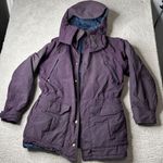 Women's Vintage L.L. Bean Small Parka Winter Coat Thinsulate Hooded Purple Photo 0