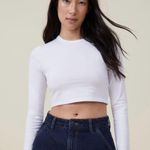 Cotton On  Micro Crop Long Sleeve White Photo 2
