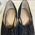 Paris Hilton Royal Black Blue Suede Peep Toe Lace Up 5 Inch Stilettos Heels 8M Purple Size 8 Photo 9