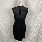 VAN CALOEN Black Sheer Illusion Peplum Sheath‎ Dress Made in Italy Size M Size M Photo 3