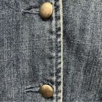 Christopher & Banks Denim Embroidered Flower Button Front Jean Jacket Blazer by  Photo 5