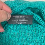 Wooden Ships  size small medium Teal Knit Cardigan open front loose knit Photo 4