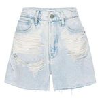 Good American NWT  90s Shred Denim Shorts Size 16 Light Wash distressed High Rise Photo 0