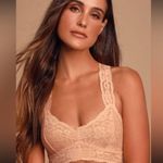 Free People  Galloon Lace Racerback Bralette Ivory Lace No Wire Size Medium Photo 3