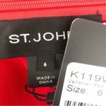 St. John  Red Flutter Sleeve Boatneck Dress Size 6 Photo 5