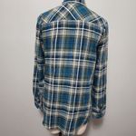 Westport teal plaid flannel button down size small Photo 4