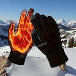 Unisex Thermal Warm‎ Thick Plush Lined Touchscreen Black Gloves NEW Winter OS Photo 0