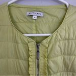 Patty Kim Quilted Lightweight Zip Up Ruffle Jacket Yellow/Green Size 8 Yellow Photo 3