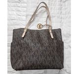 MICHAEL MICHAEL KORS Brown Signature Coated Canvas and Leather East West Zip Tot Photo 5