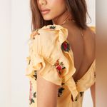 Free People  floral embroidered puff sleeve maxi dress in yellow,Size Large, $268 Photo 8
