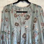 Anthropologie Free People Dress Womens Small Just The Two Of Us Tunic Mini Floral Blue Top Photo 2