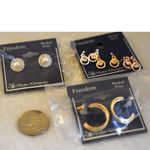 NIP Freedom 3pr VariousStyles Gold/Silver Tone Post/Hook Fashion Earrings Gold Photo 1