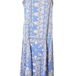 Loft NWT Bandana Print Slip Dress Blue white sz 8 Photo 0