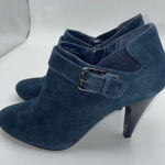 Alfani Womens Shirlee Navy Blue Suede Buckle Ankle Boots 6M Western Boho Casual Photo 0