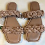 A New Day Sandal Womens Size 9 Tan Sarafina Braided Slip On Casual Leather NWT Photo 0