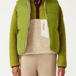 Tory Burch Green Puffer Vest with Cream Sherpa Jacket Photo 0