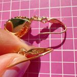 Nine West orange golden brown crystal drop diamonds paved around 925 sterling Photo 4