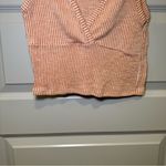 Caution to the Wind Orange Ribbed Knit V Neck Sleeveless Crop Top size L Photo 5