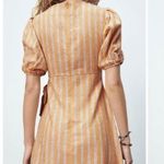 ZARA  Stripped Puff Sleeves Cutout Dress Photo 3