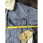 One World  Jean Bomber Jacket NWT Sz. Medium Trucker Distressed Pockets Photo 10