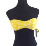 Arizona Jeans Arizona Yellow White Polka Dot Bandeau Bikini Top Photo 0