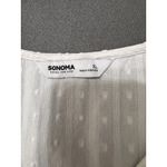 Sonoma  White Textured Swiss Dot Button Front Midi Dress Women XL Ruffle Sleeves Photo 5