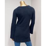 Free People  Women's Black Criss Cross Front Split Side Tunic Top Sweater Size XS Photo 5