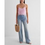 EXPRESS  Summer Crocheted Cropped Sweater Tank In Blue Size XL Photo 2