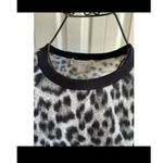 Michael Kors XS long sleeve black gray white animal print cold shoulder sweater Photo 8